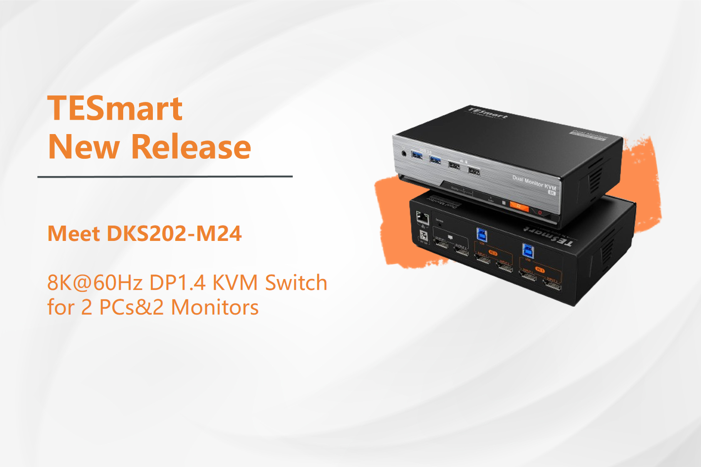 DP 1.4 Dual 8K@60Hz KVM Switch Gaming Dock for 2 PCs 2 Monitors, w/ EDID, G-Sync FreeSync