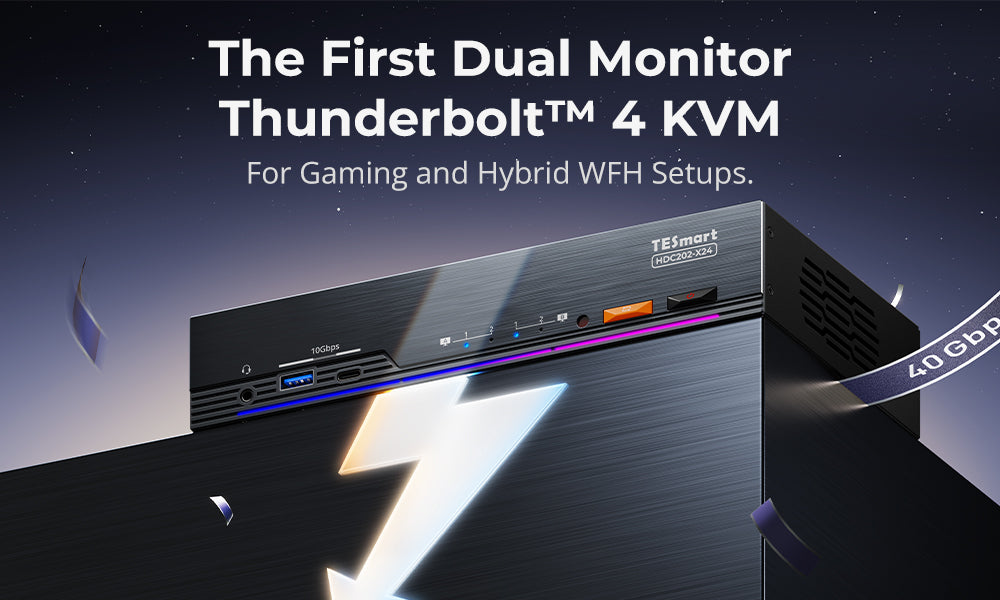 Revolutionizing traditional connectivity, the market's first TB4 Dual-Screen Hybrid KVM brings innovation to your workflow.