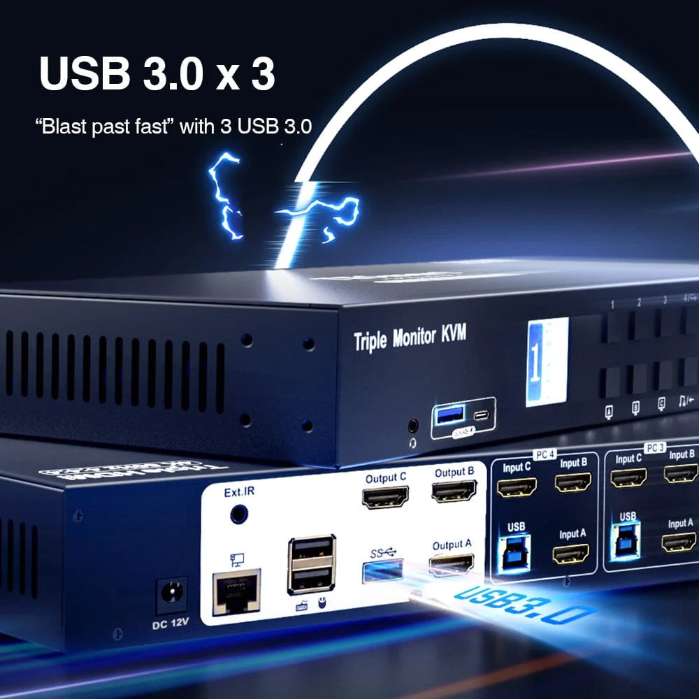 4 Port USB 3.0 KM Switch for 4 Computers, USW-N334