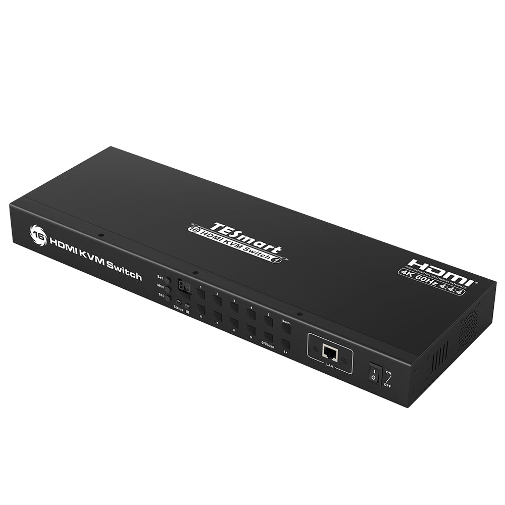 16 Port HDMI KVM Switch with 4K60Hz,RS232/LAN Control