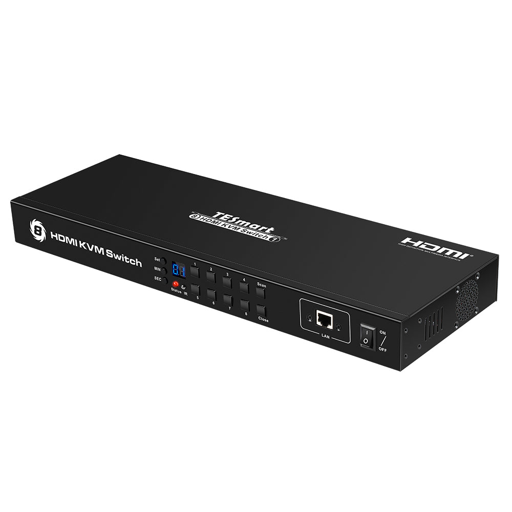 8 Port HDMI KVM Switch 4K30Hz Support RS232/LAN