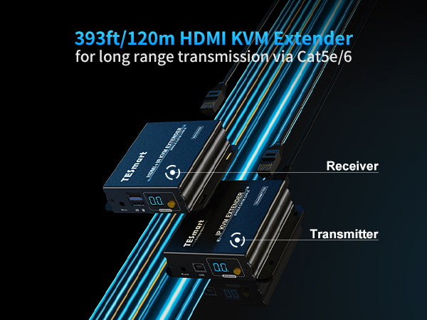 393ft HDMI KVM Extender Many to Many Via LAN CAT5e/6 -TESmart