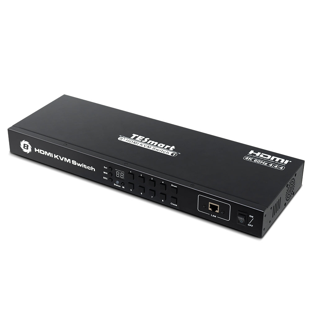 8 Port HDMI KVM Switch with 4K60Hz,RS232/LAN Control