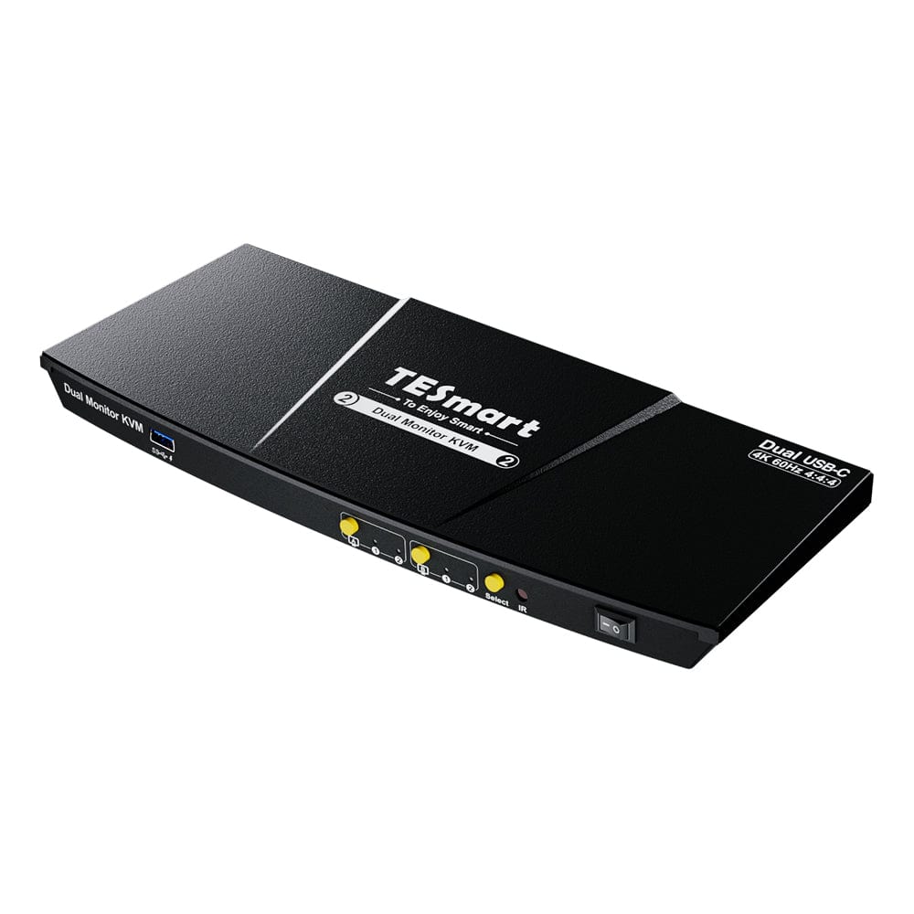 TESmart CKS202-P23-USBK Dual Monitor KVM Switcher Dual Monitor USB-C KVM Docking Station Kit - 4K60Hz, MST, EDID for 2 Laptops 10652805090457 Dual Monitor USB-C KVM Dock - 4K60Hz, MST, EDID for 2 Laptops US Plug