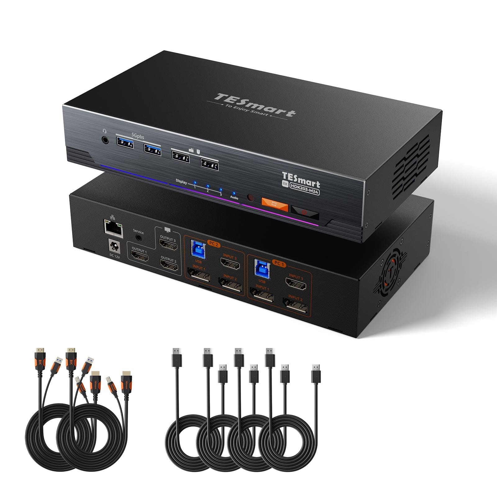 HDMI 2.1 & DP 1.4 Triple 4K144Hz VRR KVM Dock for 2 PCs & 3 Monitors, ADI  Chip, EDID, HDR - TESmart