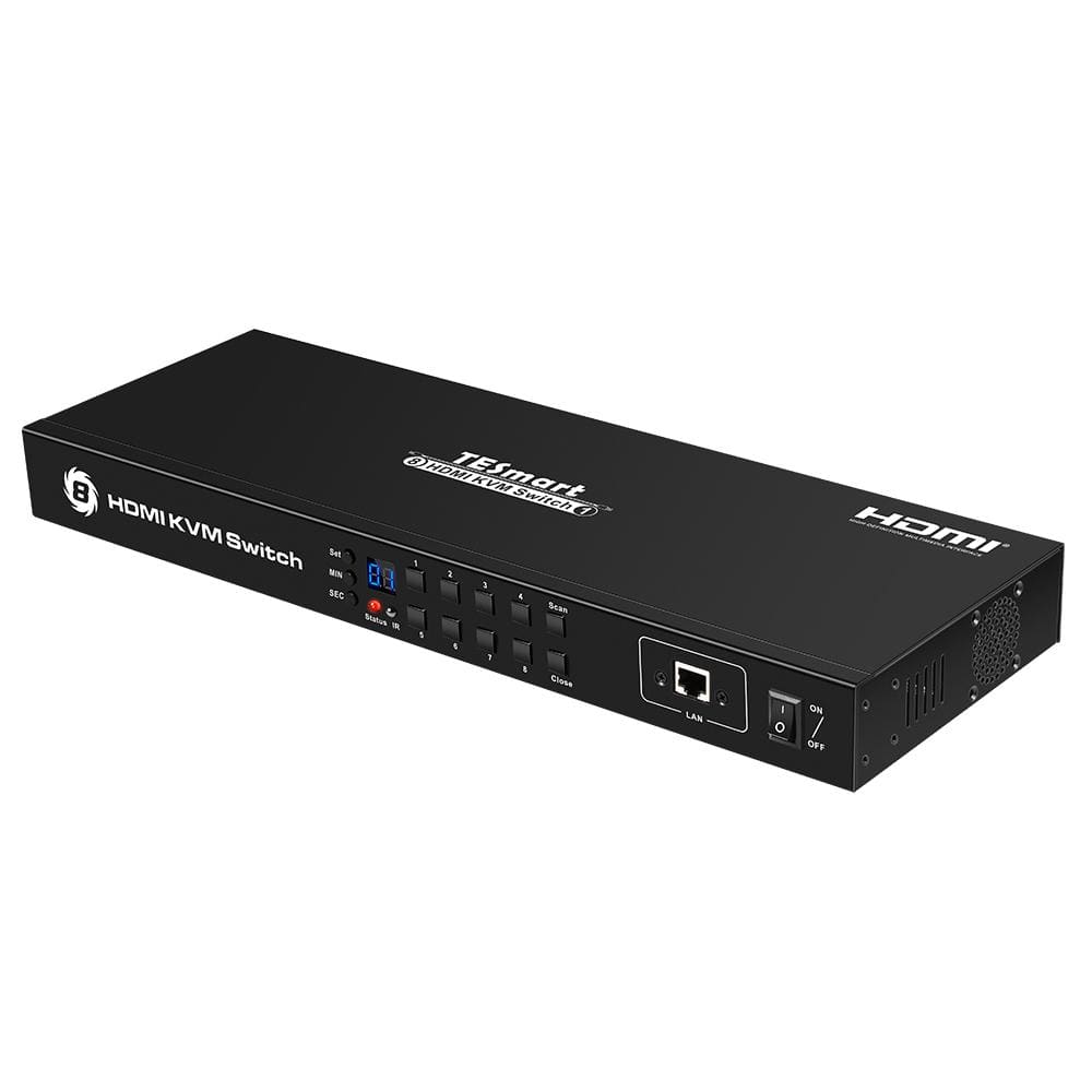 TESmart HDMI KVM Switcher 8 Port HDMI KVM Switch 4K30Hz Support RS232/LAN Control HDMI KVM switch 8 port 4K Autoscan, Rackmount, RS232 TESmart