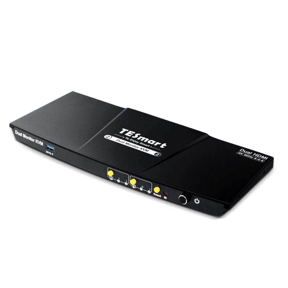 2 Port Dual Monitor KVM Switch Kit HDMI 4K60Hz with USB 3.0